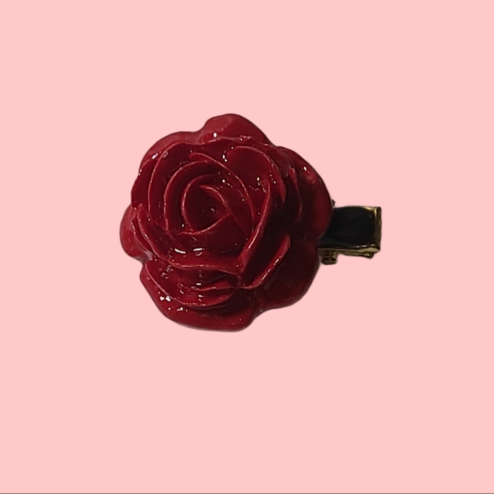 New CK Barrette/ Hairpiece Red Rose For Dogs & Humans